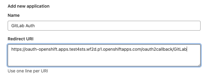 GitLab Redirect URL